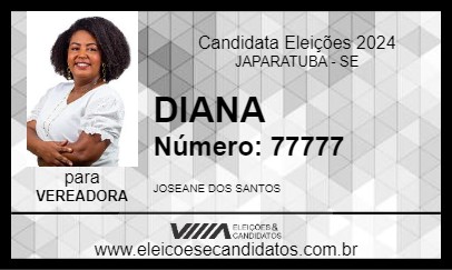 Candidato DIANA 2024 - JAPARATUBA - Eleições