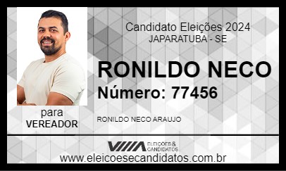 Candidato RONILDO NECO 2024 - JAPARATUBA - Eleições