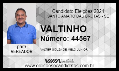 Candidato VALTINHO 2024 - SANTO AMARO DAS BROTAS - Eleições