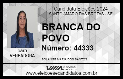 Candidato BRANCA DO POVO 2024 - SANTO AMARO DAS BROTAS - Eleições