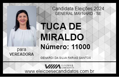 Candidato TUCA DE MIRALDO 2024 - GENERAL MAYNARD - Eleições