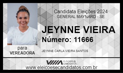 Candidato JEYNNE VIEIRA 2024 - GENERAL MAYNARD - Eleições