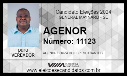 Candidato AGENOR 2024 - GENERAL MAYNARD - Eleições