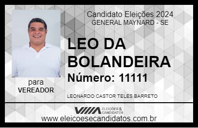 Candidato LEO DA BOLANDEIRA 2024 - GENERAL MAYNARD - Eleições