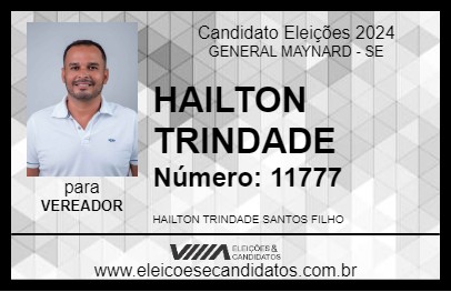 Candidato HAILTON TRINDADE 2024 - GENERAL MAYNARD - Eleições