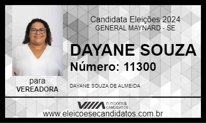 Candidato DAYANE SOUZA 2024 - GENERAL MAYNARD - Eleições