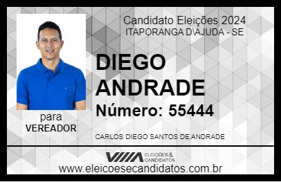 Candidato DIEGO ANDRADE 2024 - ITAPORANGA D\AJUDA - Eleições