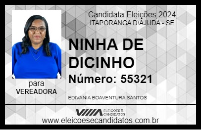 Candidato NINHA DE DICINHO 2024 - ITAPORANGA D\AJUDA - Eleições