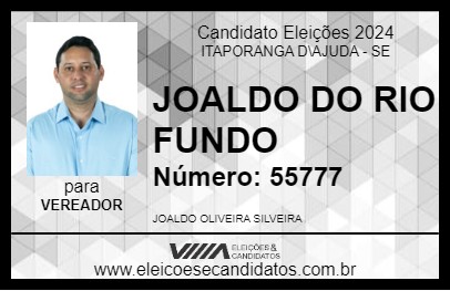 Candidato JOALDO DO REI DÁRIO 2024 - ITAPORANGA D\AJUDA - Eleições