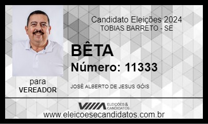 Candidato BÊTA 2024 - TOBIAS BARRETO - Eleições