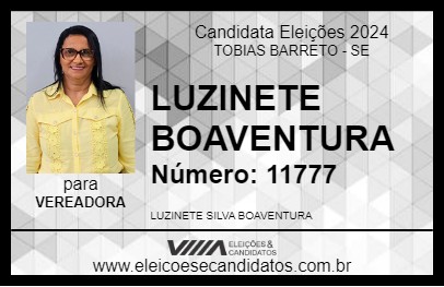 Candidato LUZINETE BOAVENTURA 2024 - TOBIAS BARRETO - Eleições