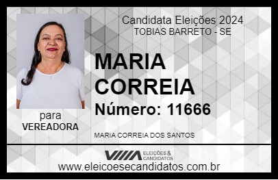 Candidato MARIA CORREIA 2024 - TOBIAS BARRETO - Eleições