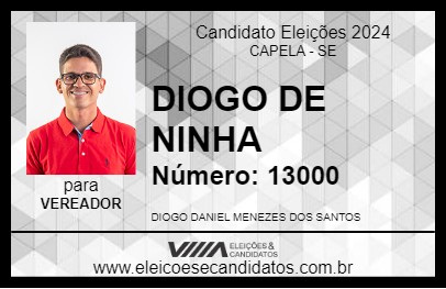 Candidato DIOGO DE NINHA 2024 - CAPELA - Eleições