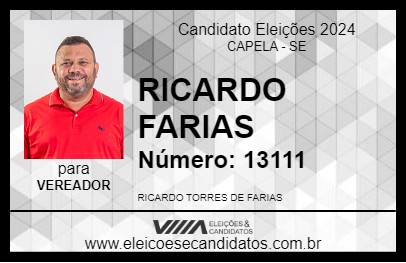 Candidato RICARDO FARIAS 2024 - CAPELA - Eleições