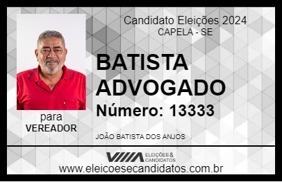 Candidato BATISTA ADVOGADO 2024 - CAPELA - Eleições