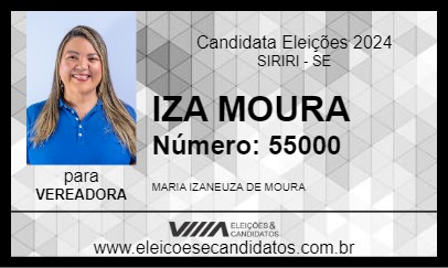 Candidato IZA MOURA 2024 - SIRIRI - Eleições