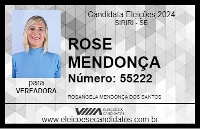 Candidato ROSE MENDONÇA 2024 - SIRIRI - Eleições