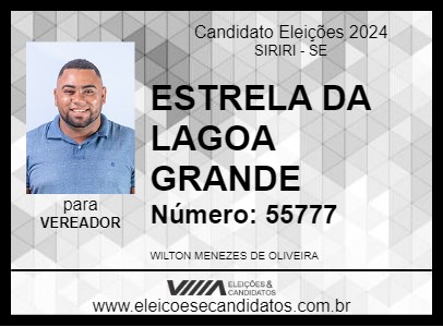 Candidato ESTRELA DA LAGOA GRANDE 2024 - SIRIRI - Eleições