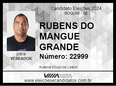 Candidato RUBENS DO MANGUE GRANDE 2024 - BOQUIM - Eleições