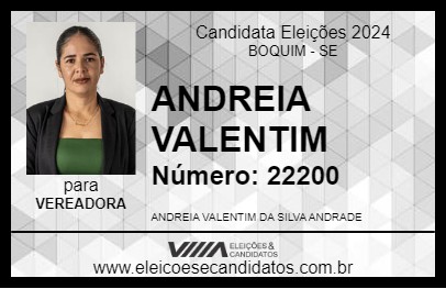 Candidato ANDREIA VALENTIM 2024 - BOQUIM - Eleições