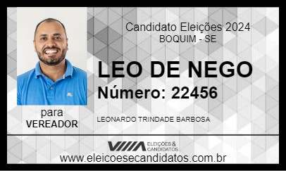 Candidato LEO DE NEGO 2024 - BOQUIM - Eleições