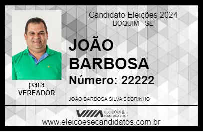 Candidato JOÃO BARBOSA 2024 - BOQUIM - Eleições