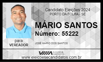 Candidato MÁRIO SANTOS 2024 - PORTO DA FOLHA - Eleições