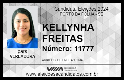 Candidato KELLYNHA FREITAS 2024 - PORTO DA FOLHA - Eleições