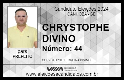 Candidato CHRYSTOPHE DIVINO 2024 - CANHOBA - Eleições