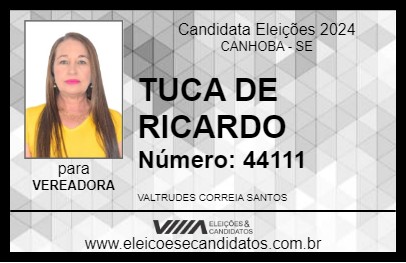 Candidato TUCA DE RICARDO 2024 - CANHOBA - Eleições