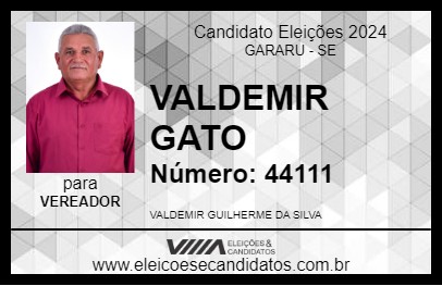 Candidato VALDEMIR GATO 2024 - GARARU - Eleições