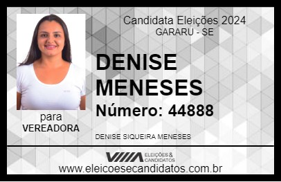 Candidato DENISE MENESES 2024 - GARARU - Eleições