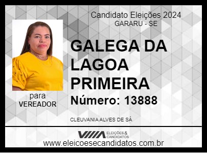 Candidato GALEGA DA LAGOA PRIMEIRA 2024 - GARARU - Eleições