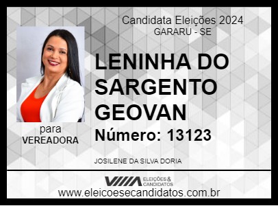 Candidato LENINHA DO SARGENTO  GEOVAN 2024 - GARARU - Eleições