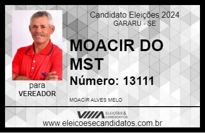 Candidato MOACIR DO MST 2024 - GARARU - Eleições