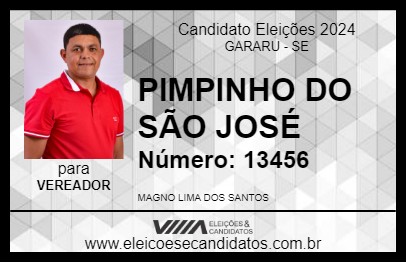 Candidato PIMPINHO DO SÃO JOSÉ 2024 - GARARU - Eleições