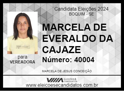 Candidato MARCELA DE EVERALDO DA CAJAZE 2024 - BOQUIM - Eleições