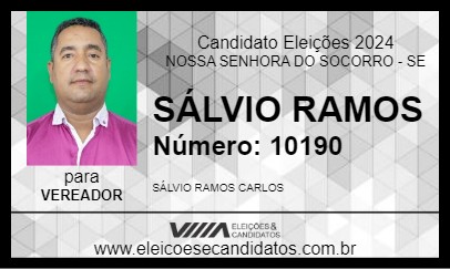 Candidato SÁLVIO RAMOS 2024 - NOSSA SENHORA DO SOCORRO - Eleições