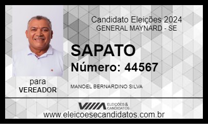 Candidato SAPATO 2024 - GENERAL MAYNARD - Eleições