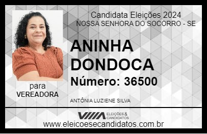 Candidato ANINHA DONDOCA 2024 - NOSSA SENHORA DO SOCORRO - Eleições