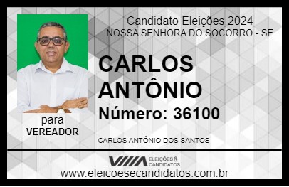 Candidato CARLOS ANTÔNIO 2024 - NOSSA SENHORA DO SOCORRO - Eleições