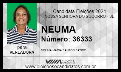 Candidato NEUMA SÁTIRO 2024 - NOSSA SENHORA DO SOCORRO - Eleições