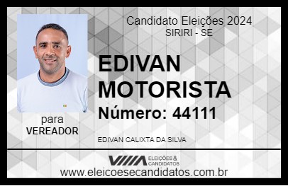 Candidato EDIVAN MOTORISTA 2024 - SIRIRI - Eleições