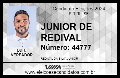 Candidato JUNIOR DE REDIVAL 2024 - SIRIRI - Eleições