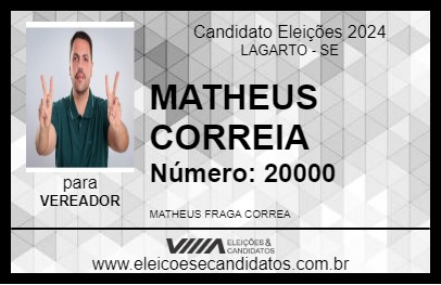 Candidato MATHEUS CORRÊA 2024 - LAGARTO - Eleições