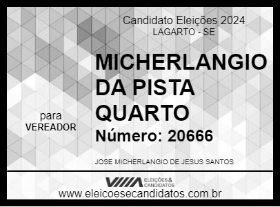 Candidato MICHERLANGIO DA PISTA 4 2024 - LAGARTO - Eleições