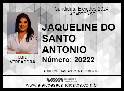 Candidato JAQUELINE DO SANTO ANTONIO 2024 - LAGARTO - Eleições