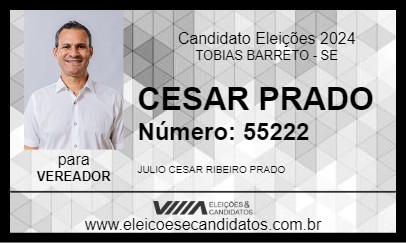 Candidato CESAR PRADO 2024 - TOBIAS BARRETO - Eleições