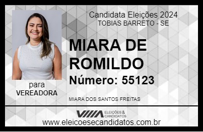 Candidato MIARA DE ROMILDO 2024 - TOBIAS BARRETO - Eleições