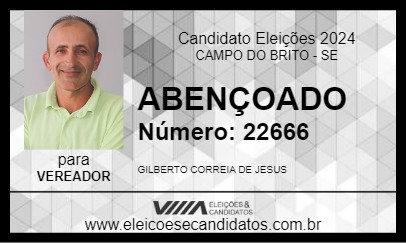 Candidato ABENÇOADO 2024 - CAMPO DO BRITO - Eleições